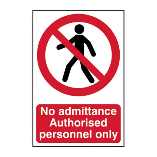 No Admittance Authorised Personnel Only - 1.2mm Recyclable Pp (200 X 300mm)