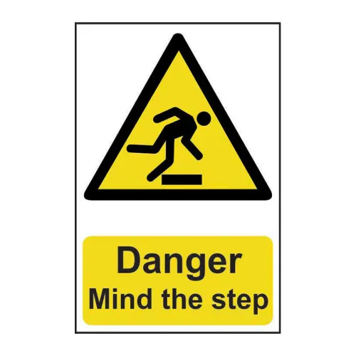 Danger Mind The Step - 1.2mm Recyclable Pp (200 X 300mm)
