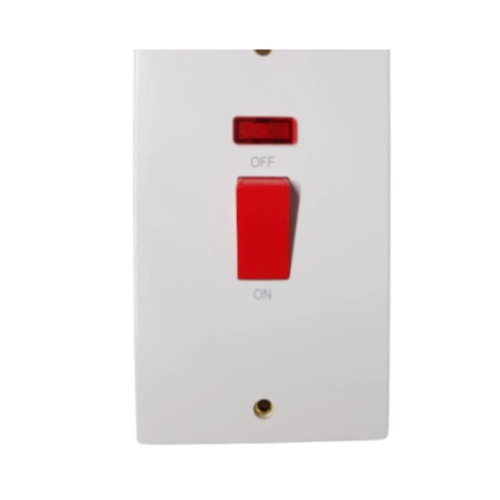 Phoenix 2 Gang Cooker Switch & Neon 45 Amp