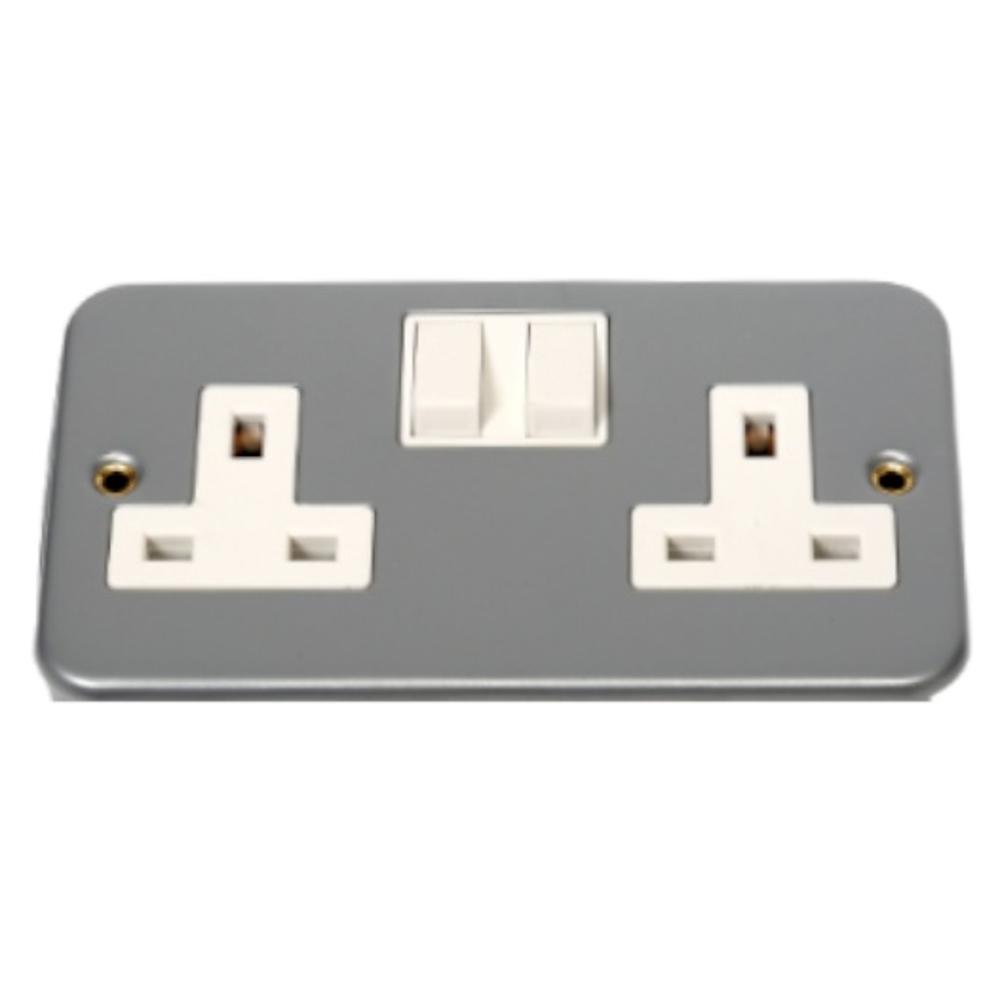 Phoenix Metal Clad 2 Gang Switched Socket