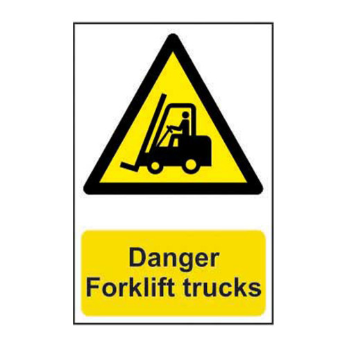 Danger Forklift Trucks - Pp - 1.2mm Polypropylene Non Adhesive - Non Bagged - (400 X 600mm)