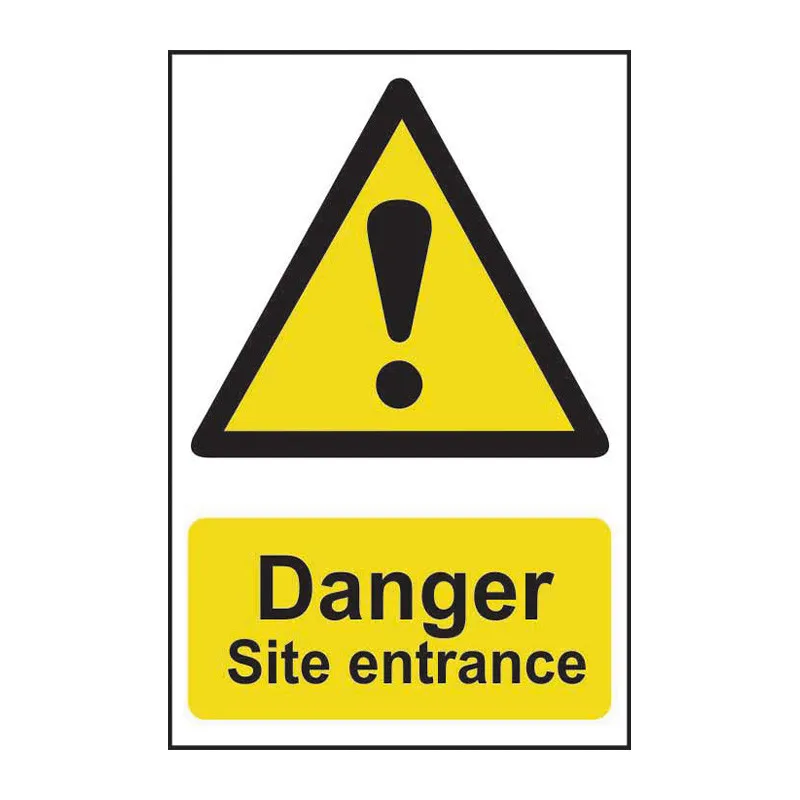 Danger Site Entrance - Pp - 1.2mm Polypropylene Non Adhesive - Non Bagged - (400 X 600mm)