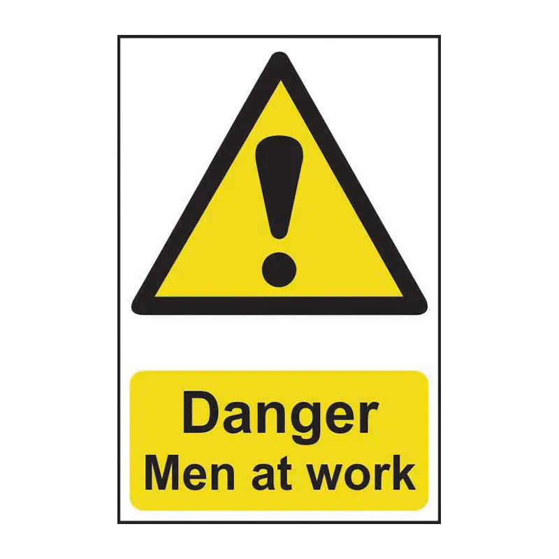 Danger Men At Work - Pp - 1.2mm Polypropylene Non Adhesive - Non Bagged - (400 X 600mm)