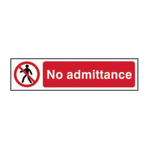 No Admittance - 1.2mm Recyclable Pp (200 X 50mm)