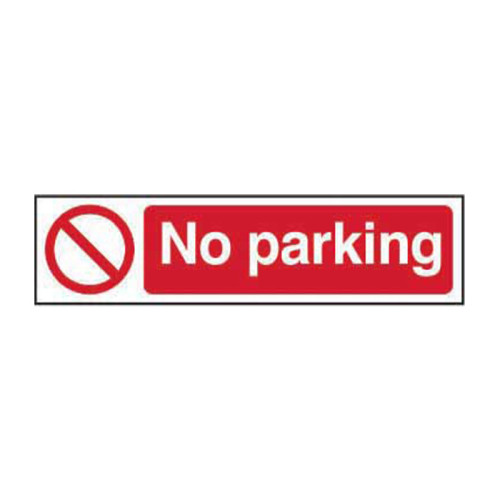 Sign/Sticker - No Parking - 1.2mm Recyclable Pp (200 X 50mm)