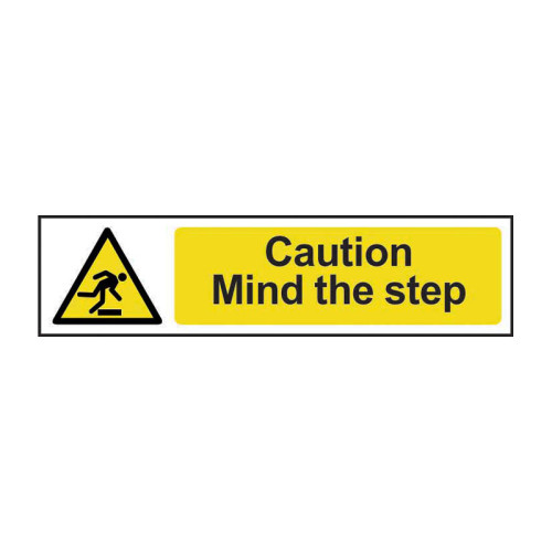 Caution Mind The Step - 1.2mm Recyclable Pp (200 X 50mm)