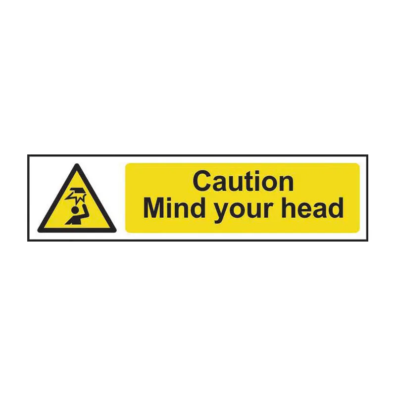 Caution Mind Your Head - 1.2mm Recyclable Pp (200 X 50mm)