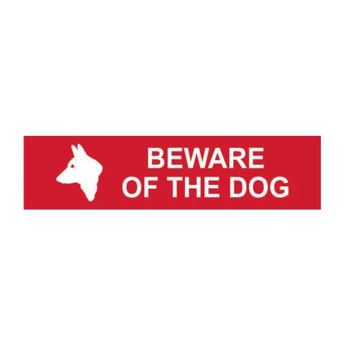 Sign/Sticker - Beware Of The Dog - 1.2mm Recyclable Pp (200 X 50mm)