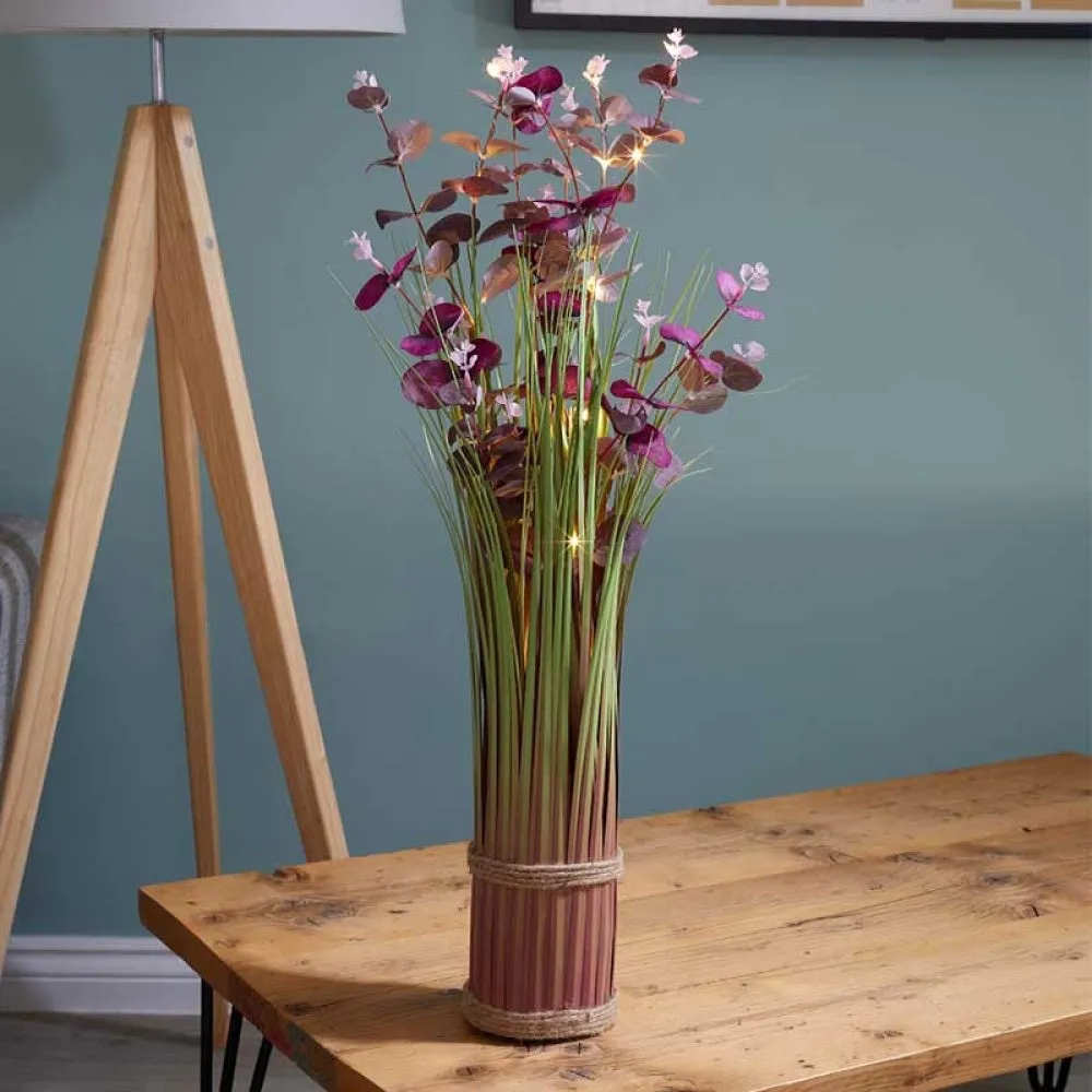 Faux Decor - Faux Bouquet - In-Lit Eucalyptus - Violet