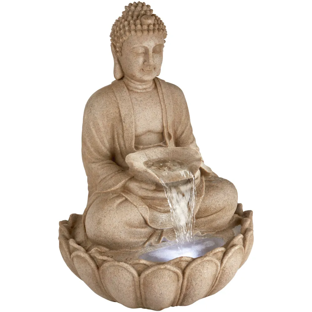 Premier - Led Round Water Feature - 32.5cm - Stone Effect