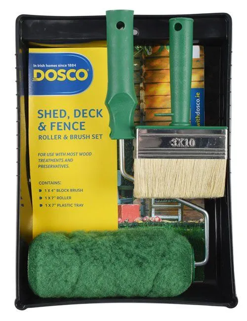 Dosco 7" Shed, Deck & Fence Roller Set with Block Brush