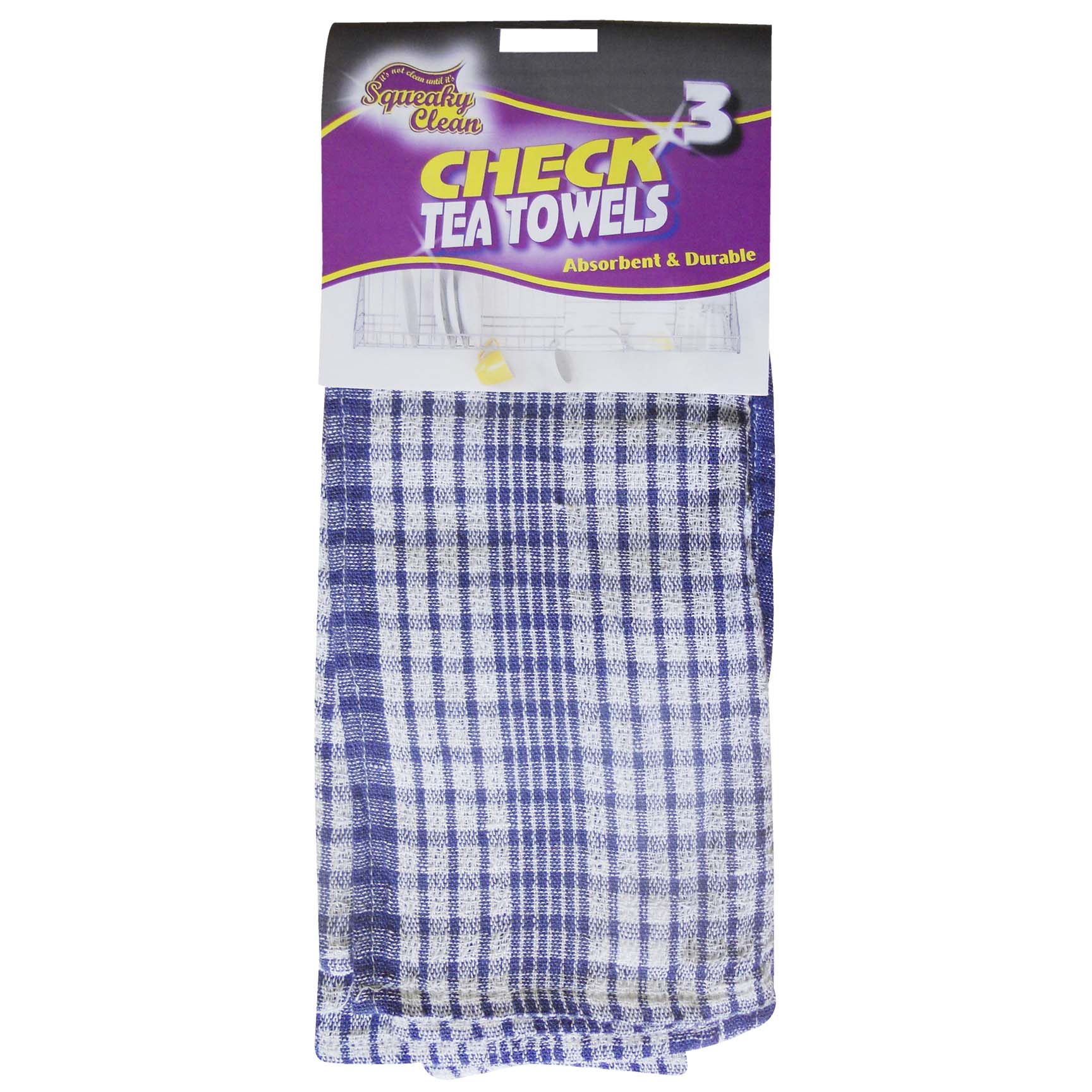 Squeaky Clean Check Tea Towel 3 Pack
