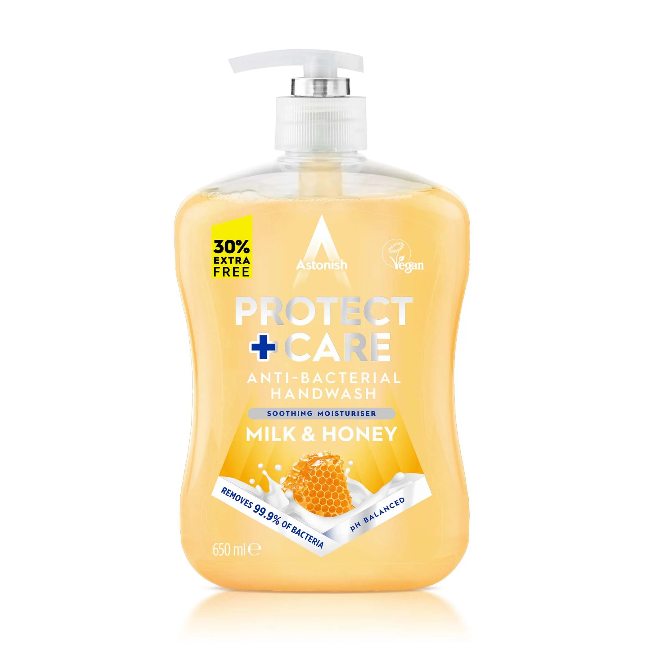 Astonish Protect & Care Liquid Handwash 600ml Milk & Honey