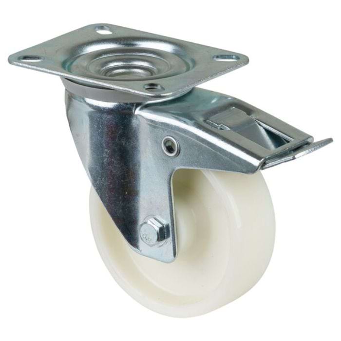 Transport Castor 100mm Brake 125kg White