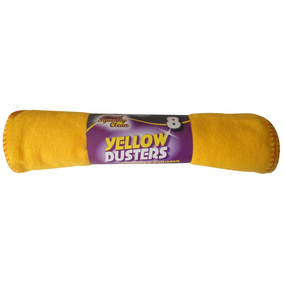 Squeaky Clean Yellow Dusters 8 Pack