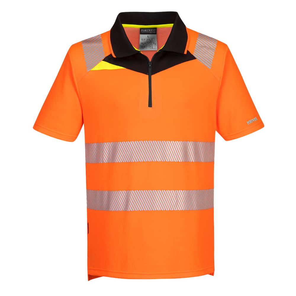 Portwest Hi Viz Zip Polo Shirt XL DX412