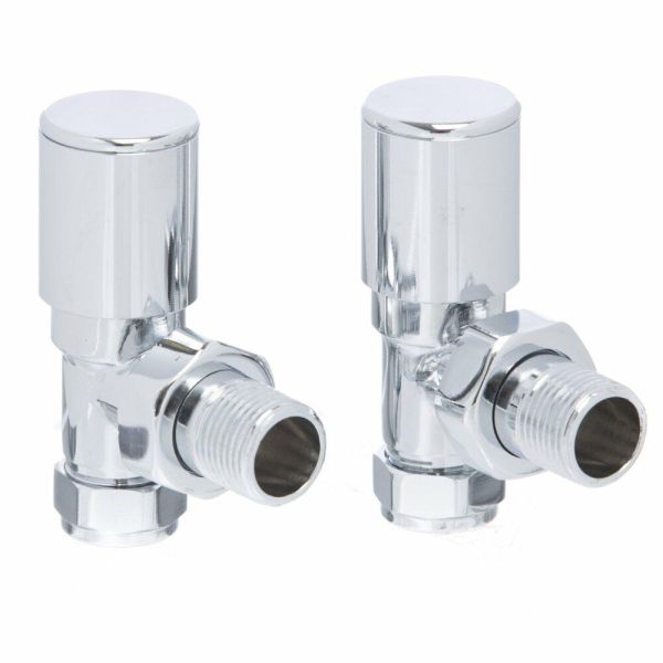 Studio Standard Angled Rad Valve 1/2" Chrome - Pair