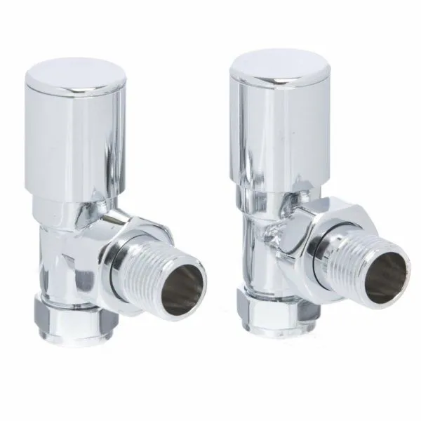Studio Standard Angled Rad Valve 1/2" Chrome - Pair