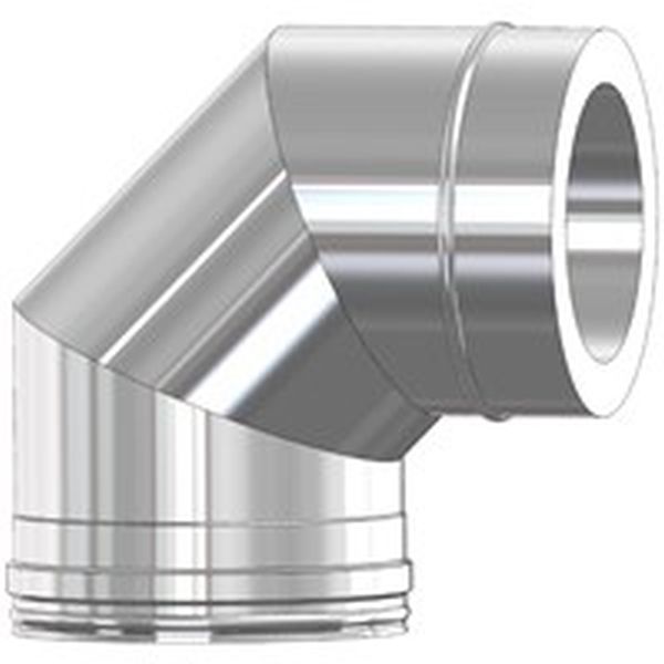 Stainless Steel Twin Wall Insulated Flue Bend 125mm X 90`