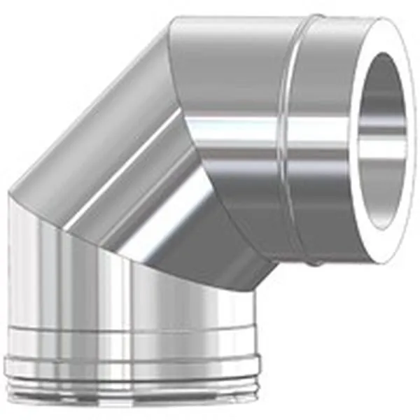 Stainless Steel Twin Wall Insulated Flue Bend 125mm X 90`
