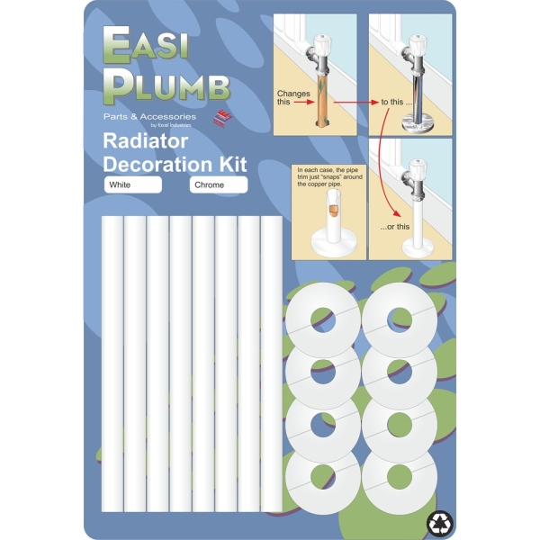 Easi Plumb Radiator Decoration Kit White - 4 Rads