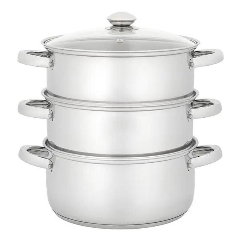 Judge 3 Pce Steamer Set 24cm C/W Glass Lid