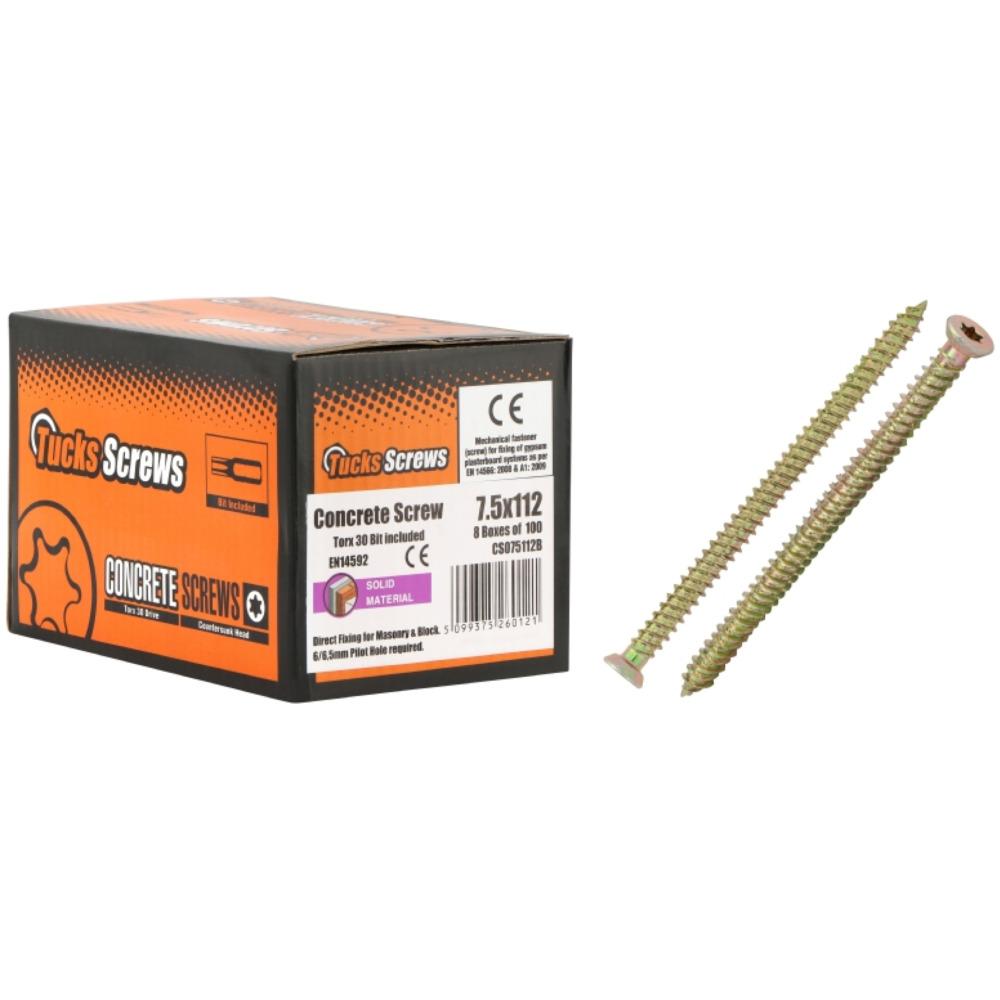 Tucks 7.5X62mm Concrete Screw 100Pc 6mm Pilot