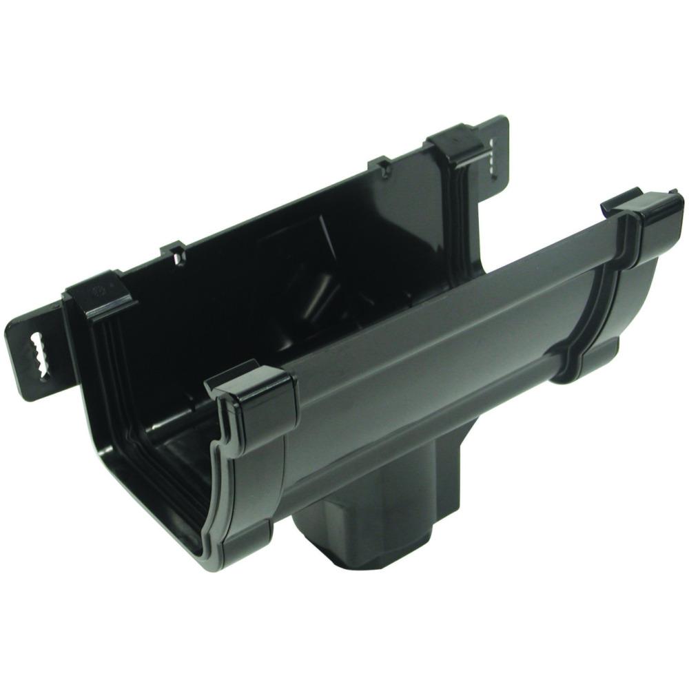 Rainwater Stormline Osrst Pvc-U Running Outlet Black 111mm