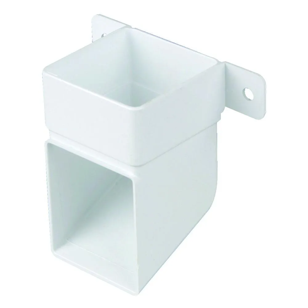 Rainwater Squareline Osrsq Pvc-U Pipe Shoe & Bracket White 61mm
