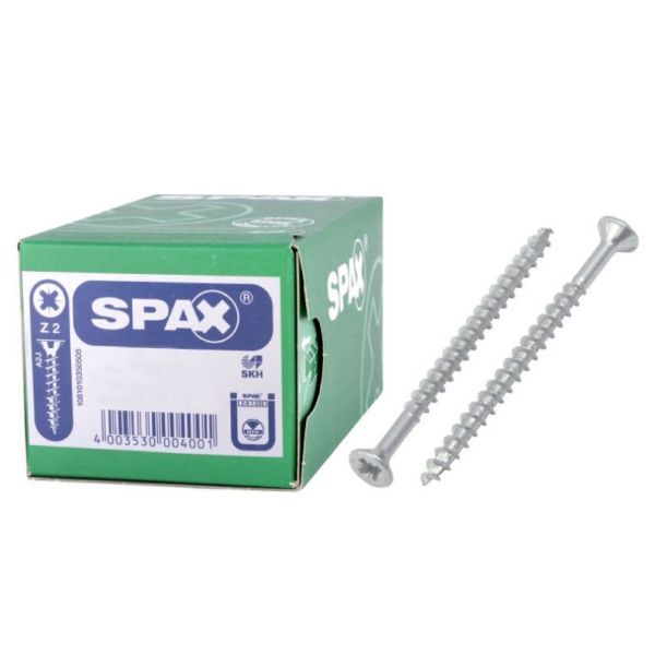 Spax Silver Chipboard Screw Pozi 4.5 X 50mm (200)