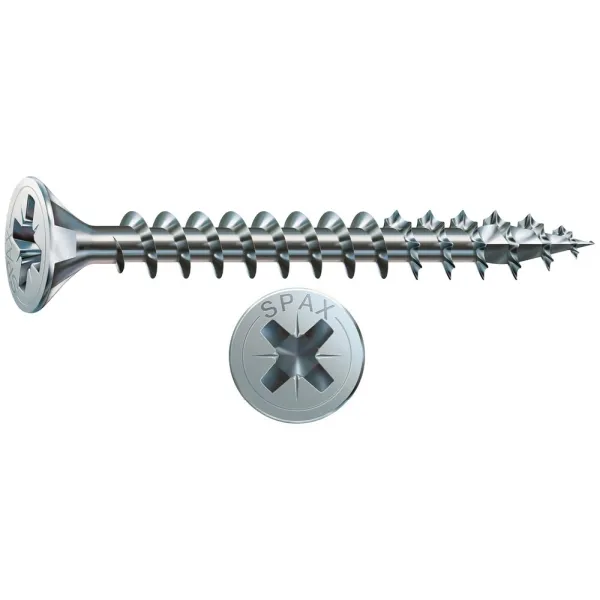 Spax Silver Chipboard Screw Pozi 4 X 60mm (100)