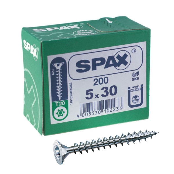 Spax Silver Chipboard Screw Pozi 5 X 30mm (200)
