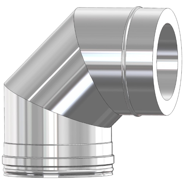 Stainless Steel Twin Wall Insulated Flue Bend 150mm X 90`