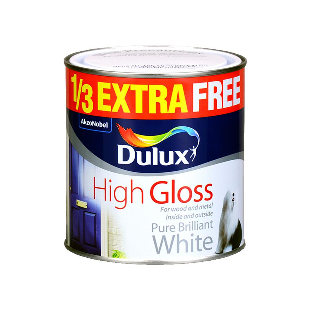 Dulux High Gloss Pure Brilliant White 750ml +33% Free