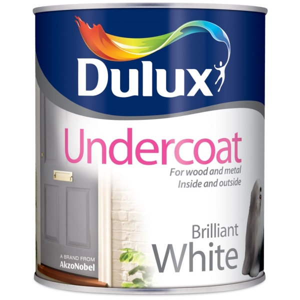 Dulux Undercoat Pure Brilliant WHite 750ml +33% Free