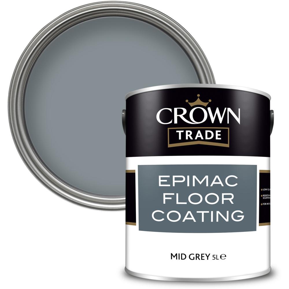 Crown Trade Epimac Floor Paint Mid Grey 5L