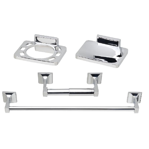 Tema 4 Piece Bathroom Accessory Set Chrome