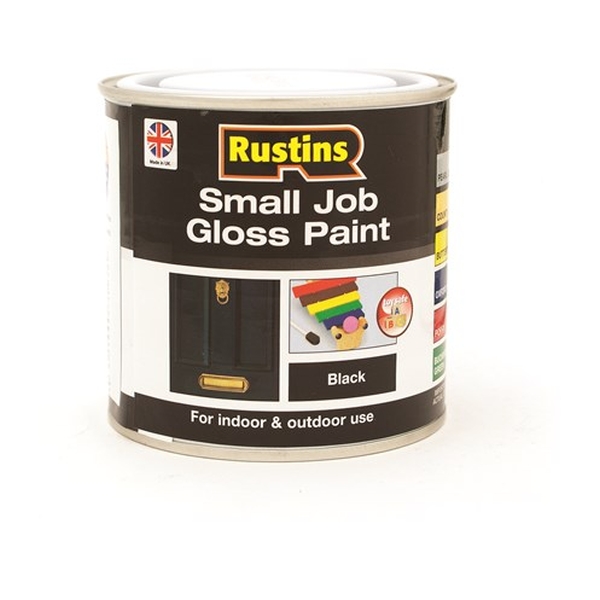 Rustins Small Job Gloss Paint 250ml Black