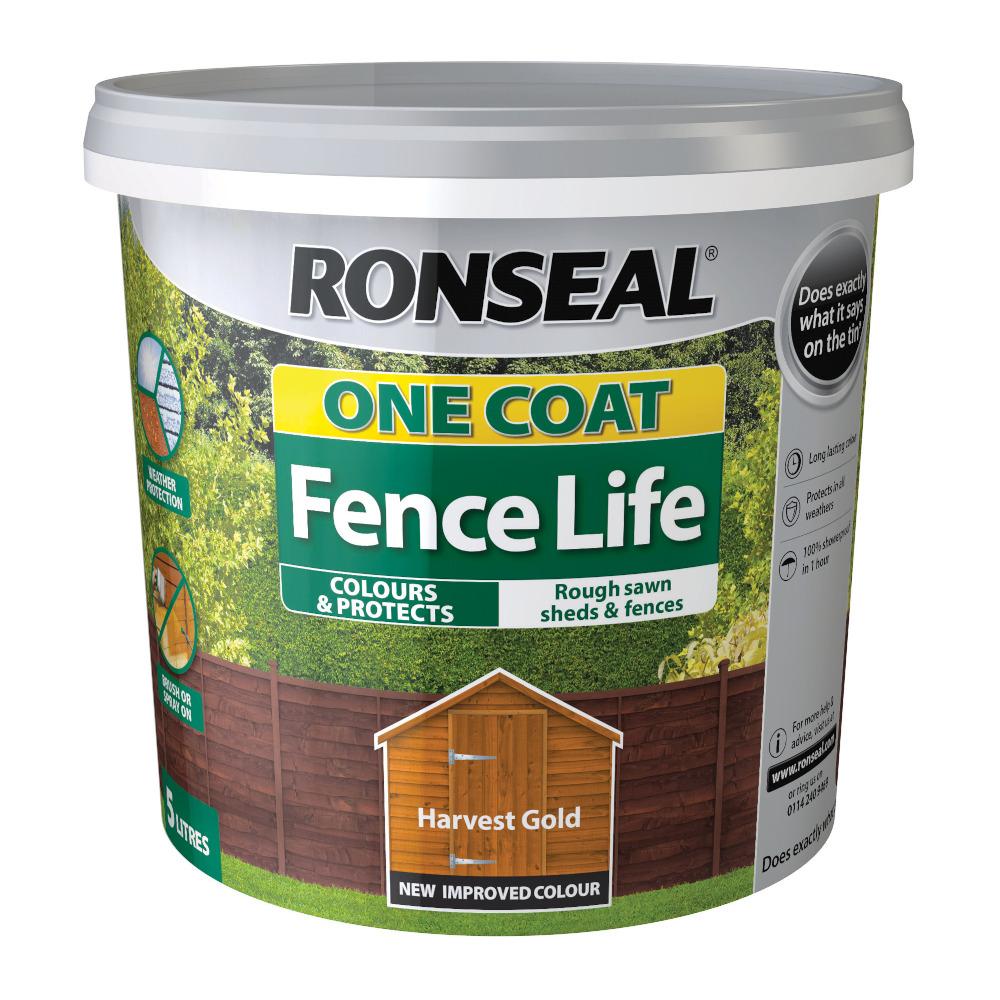 Ronseal One Coat Fence Life Harvest Gold 5L