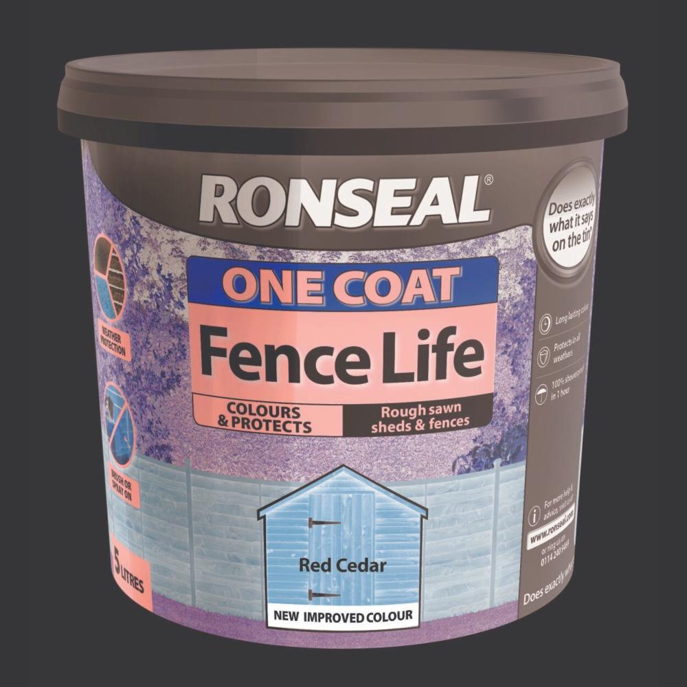 Ronseal One Coat Fence Life Red Cedar 5L