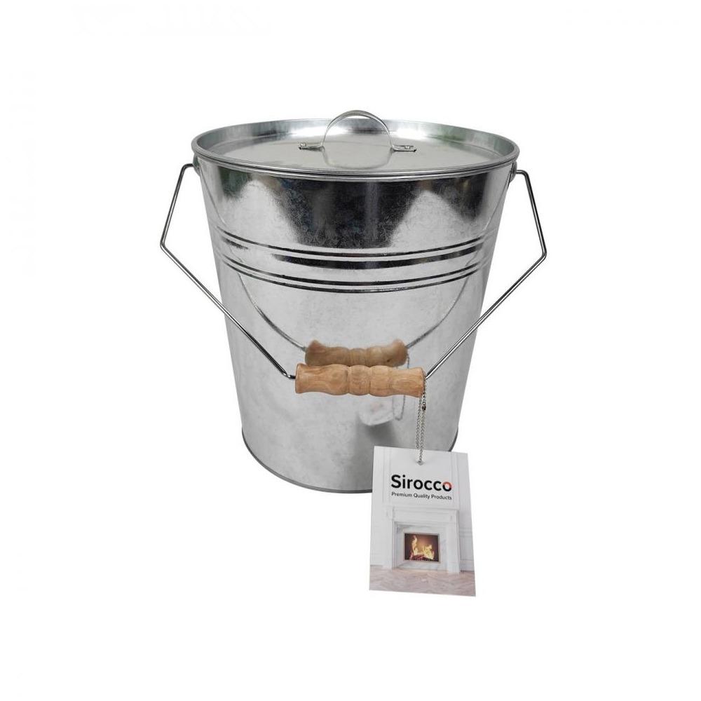 Sirocco - Galvanised Ash Bucket With Lid