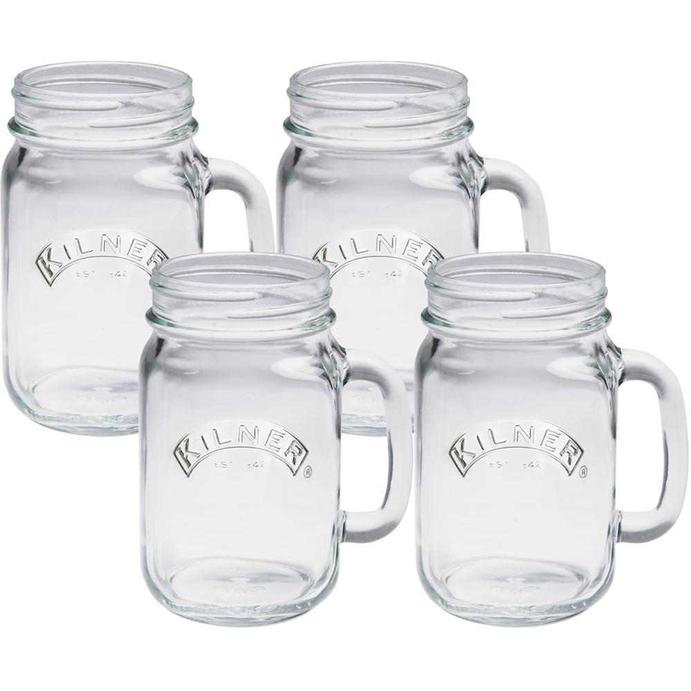 Kilner Set Of 4 Handled Jars - 400ml