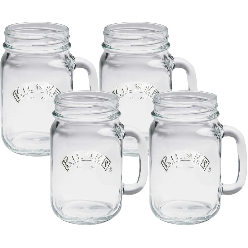 Kilner Set Of 4 Handled Jars - 400ml