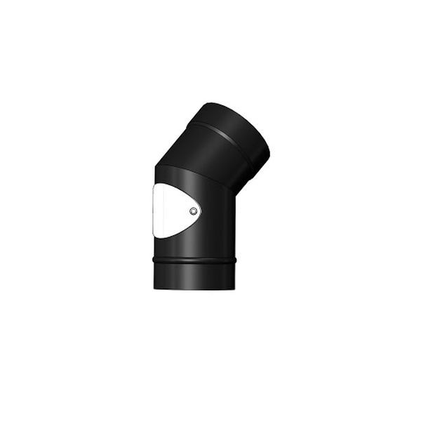 Mi Flue System 7 Solid Fuel Bend Complete With Door 45? X 125mm - Matt