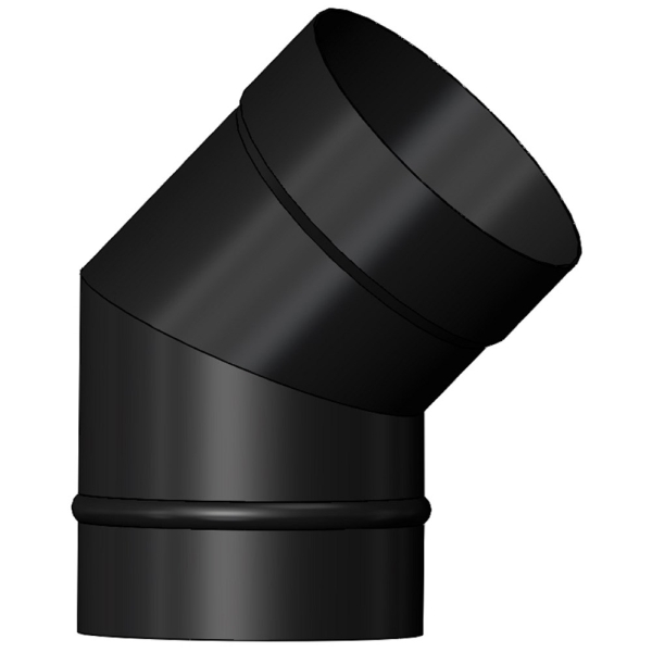 Mi Flue System 7 Solid Fuel Bend 45 X 150mm Matt Black