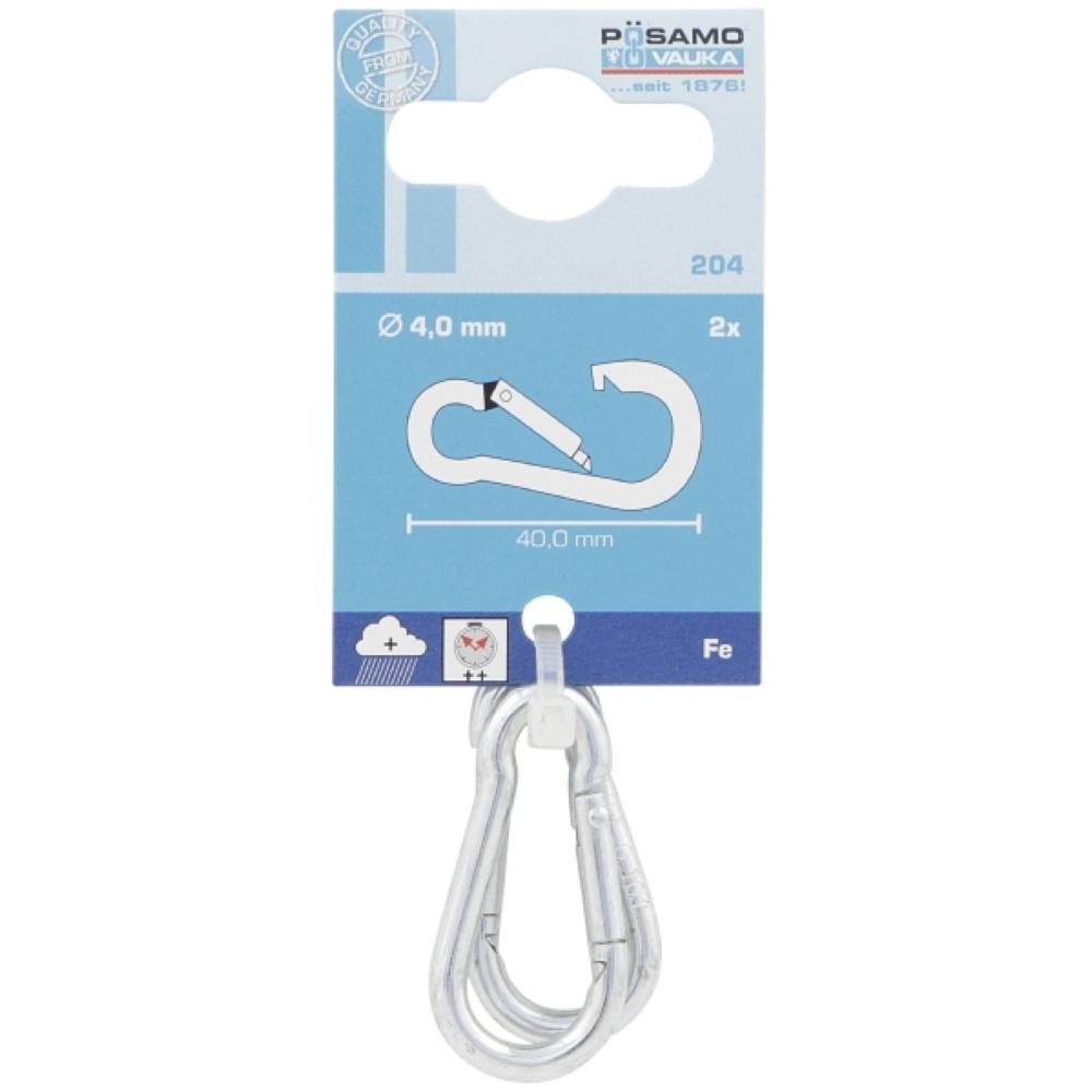 Posamo Fire Brigade Snap Hook 4X40 Zinc Plated Pack2