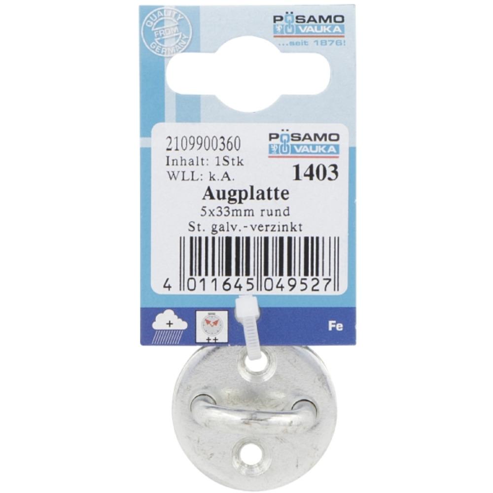 Posamo Eye Plate 6X40mm Round Shape Zinc Plated