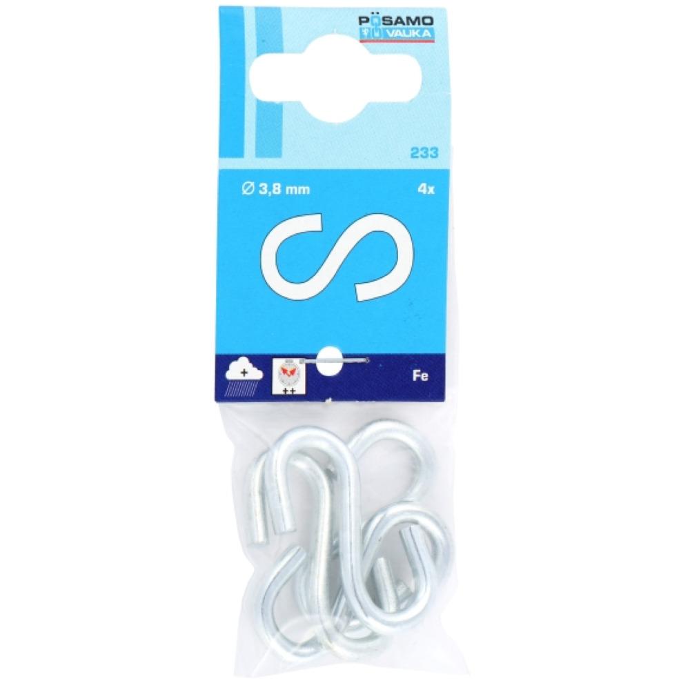 Posamo S Hook Emergency 6X60mm Zinc Plated Pack2