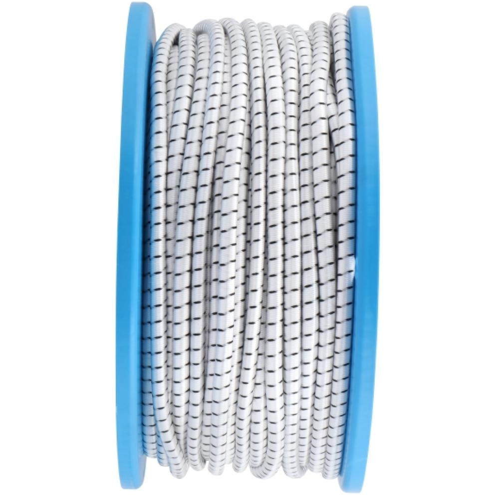 Posamo Bungee Cord 8mm White Black Spool 75M (Per Metre)