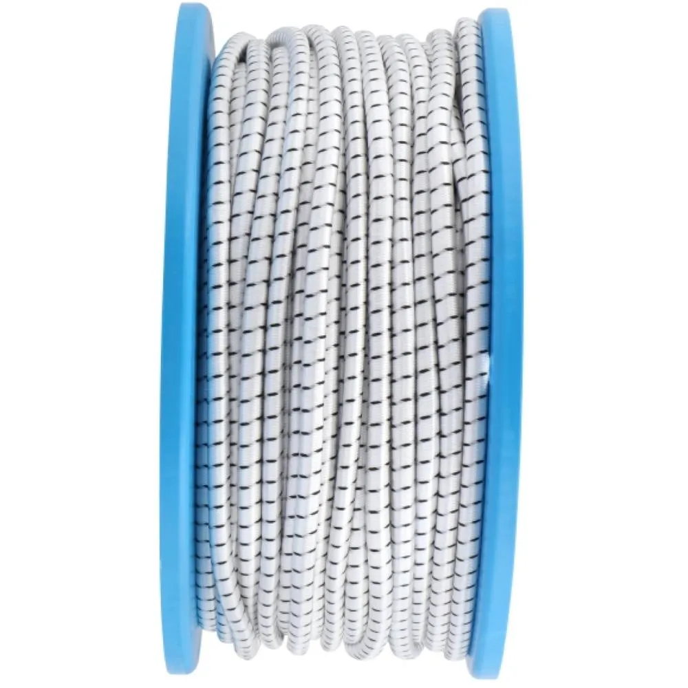 Posamo Bungee Cord 8mm White Black Spool 75M (Per Metre)